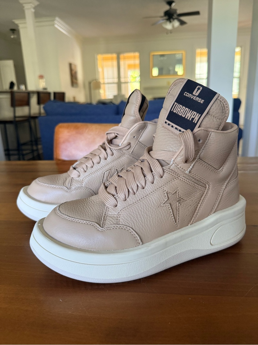 Rick Owens x Converse DRKSHDW TURBOWPN High-Top Sneakers Cave Leather Men Women